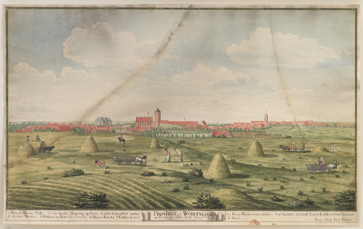 Prospekt av Vordingborg av Johan Jacob Bruun
