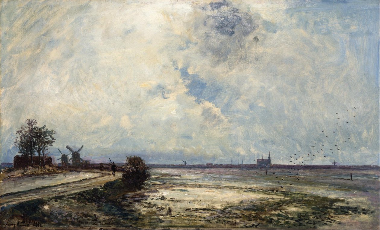 Holländskt landskap av Johan Jongkind