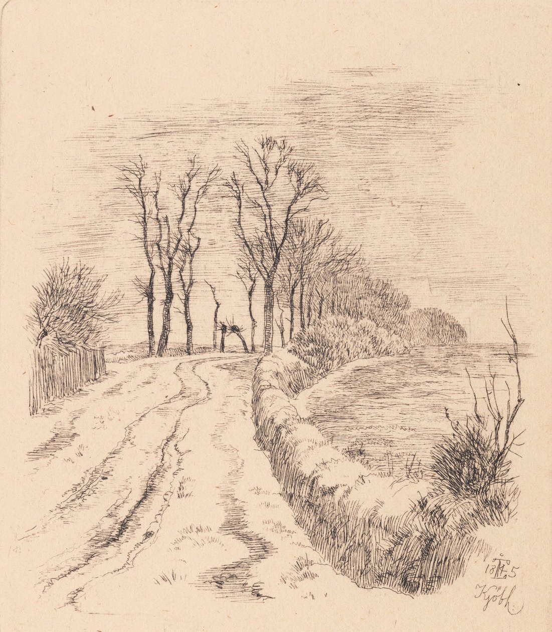 Allé av Vallø av Johan Thomas Lundbye