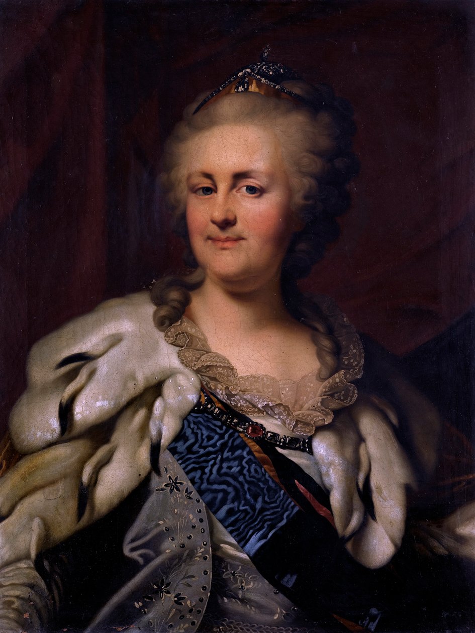 Portrait of Catherine the Great av Johann Baptist von Lampi the Elder