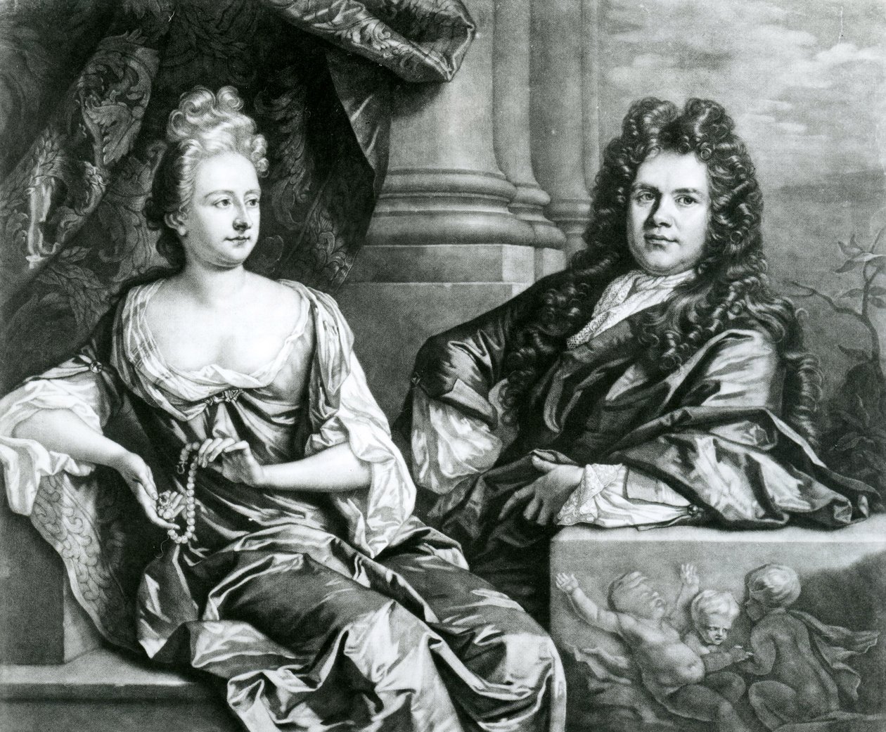 Mr and Mrs Gibbons, graverad av John Smith (mezzotintgravyr) av Johann Closterman
