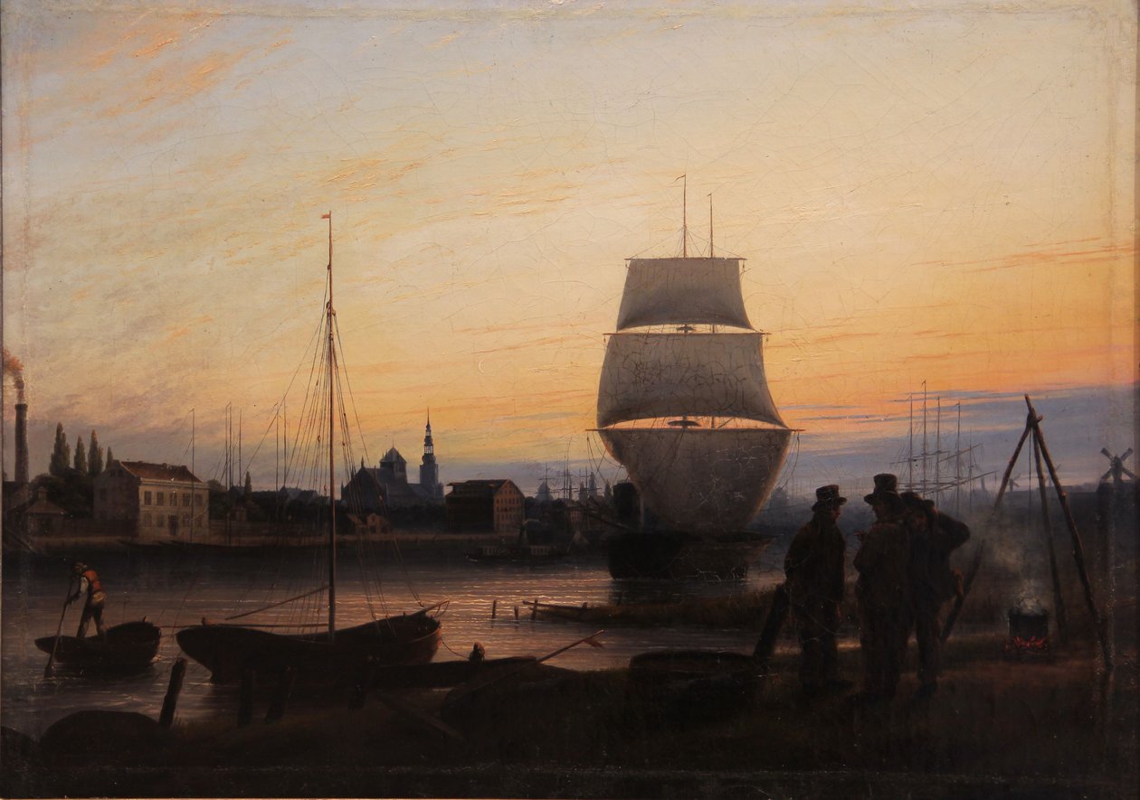 Greifswald hamn av Johann Friedrich Boeck
