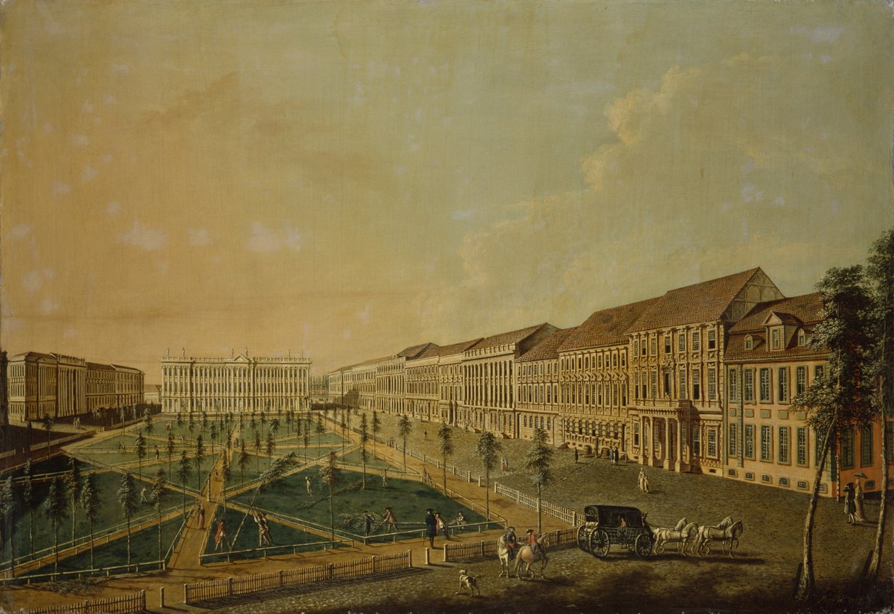 Utsikt över Wilhelmsplatz från söder, 1773 av Johann Friedrich Meyer