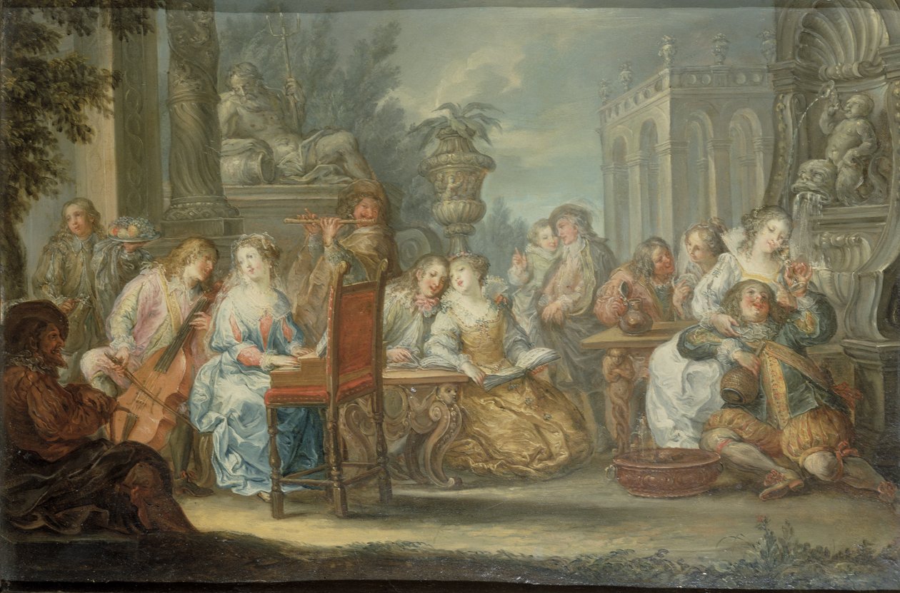 Fete Champetre (en i ett par) av Johann Georg Platzer