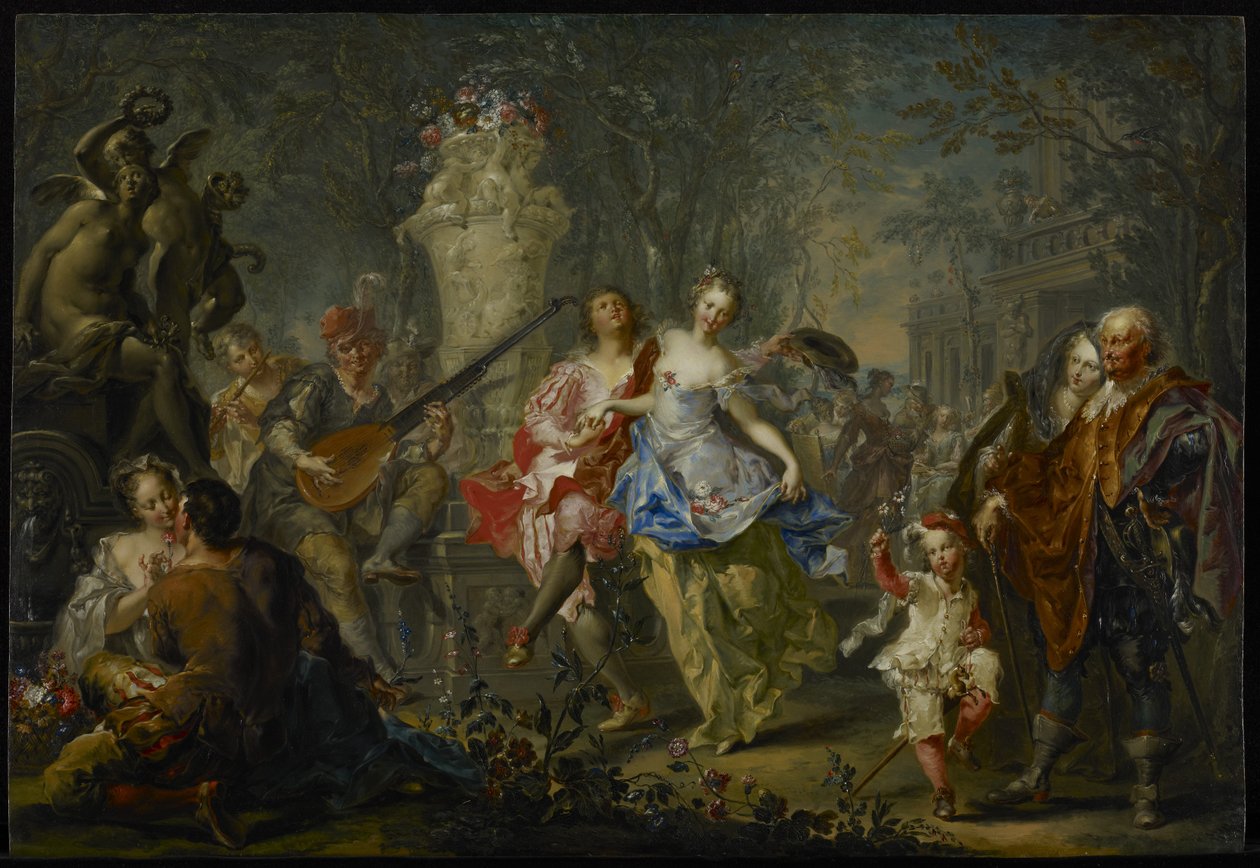 Årstidernas nöjen: våren, ca 1730 (olja på koppar) av Johann Georg Platzer