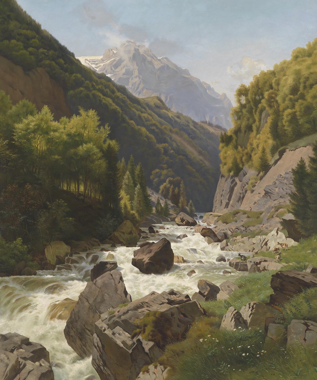 Klyfta på Lötschenbach nära Glarus av Johann Gottfried Steffan