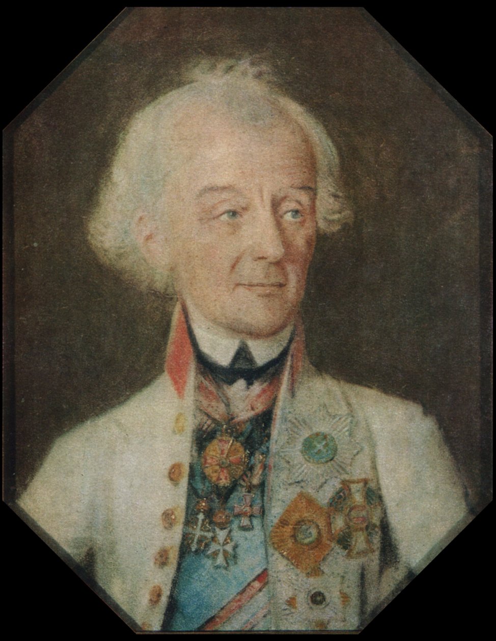 The Portrait of the Russian Military Commander Alexander Suvorov  av Johann Heinrich Schmidt