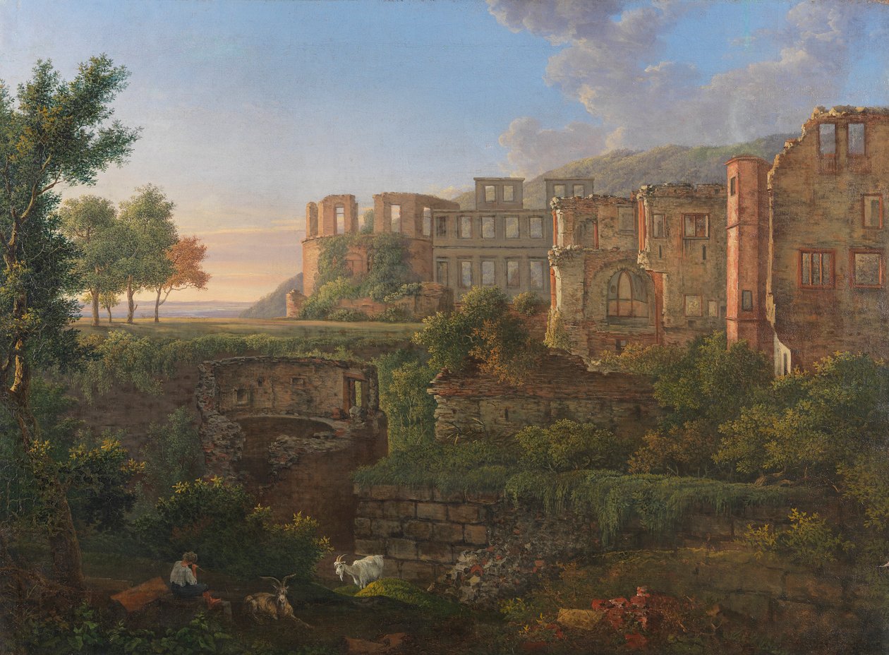 Ansicht des Heidelberger Schlosses av Johann Martin von Rohden
