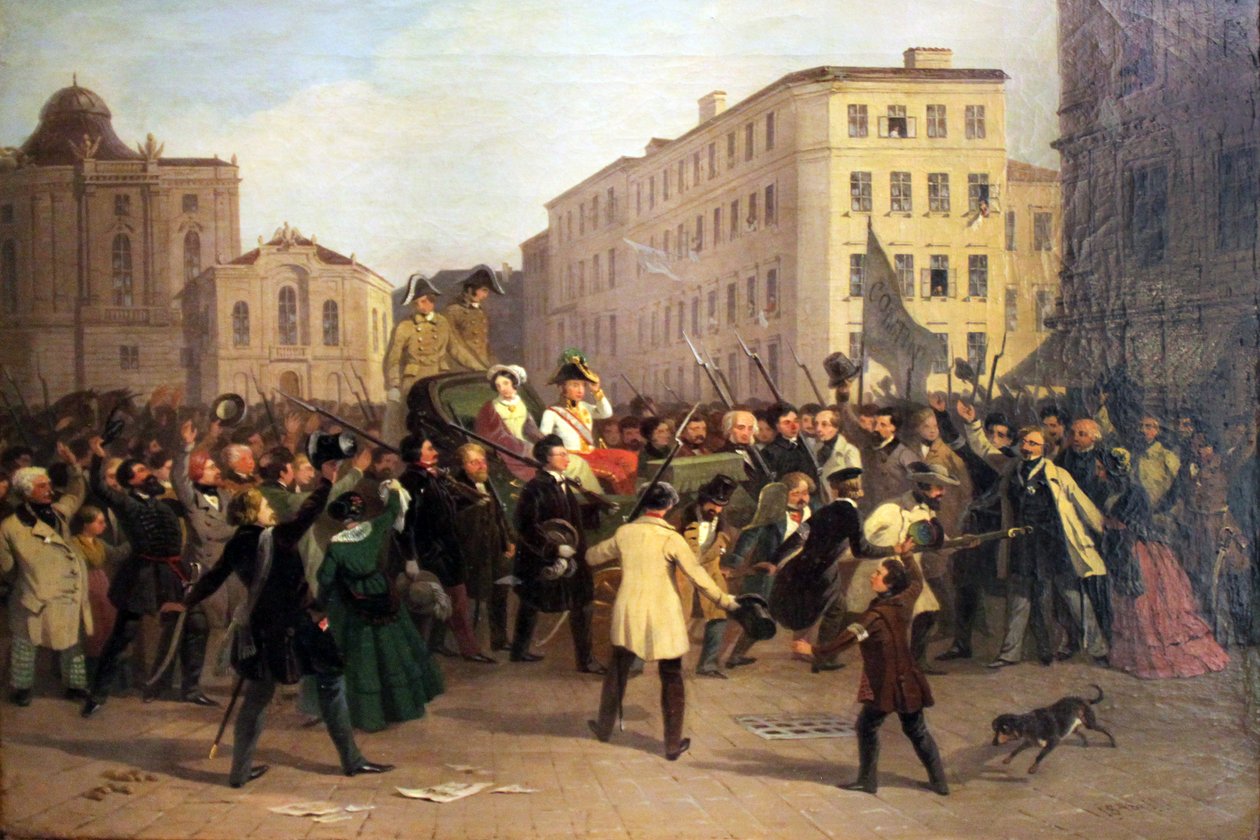 Kejsar Ferdinands drive, 15 mars 1848 av Johann Nepomuk Hofel