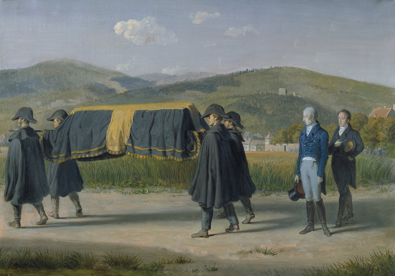  Kaiser Franz I. von Osterreich folgt dem Sarg eines ArmennEnglish: Emperor Francis I accompanies a paupers coffinn  av Johann Peter Krafft
