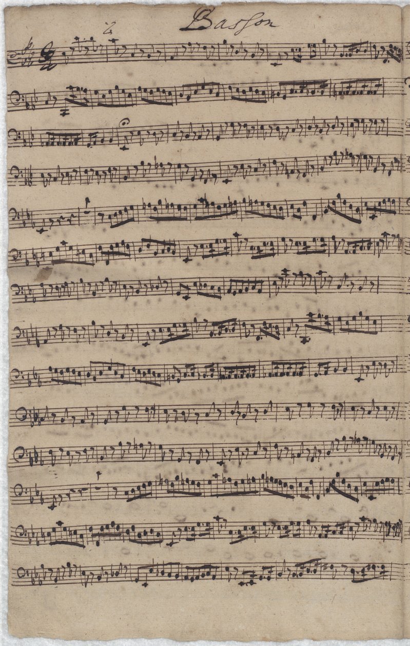 Fagottstämman till kantaten BWV 140 av Johann Sebastian Bach
