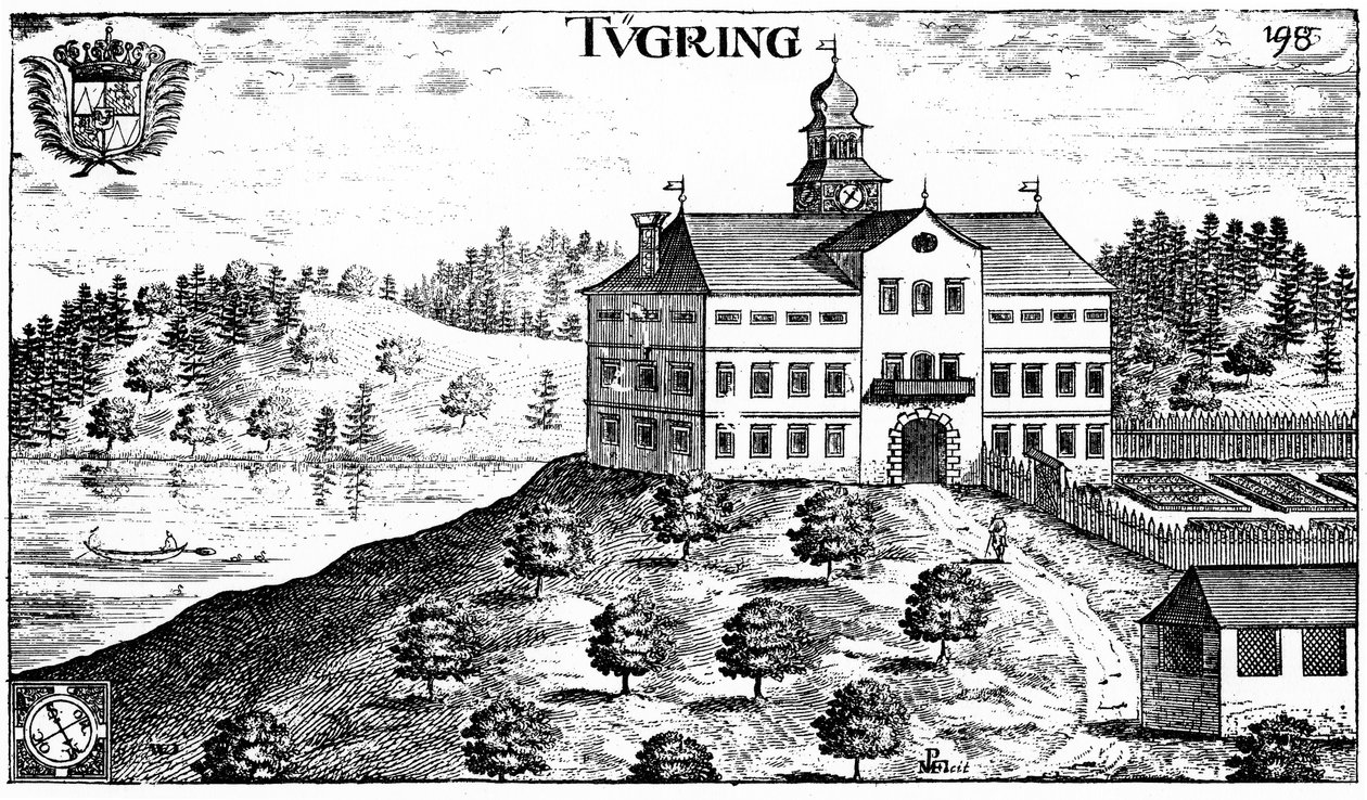 Tigring slott 1680 i Moosburg (Kärnten) av Johann Weikhard von Valvasor