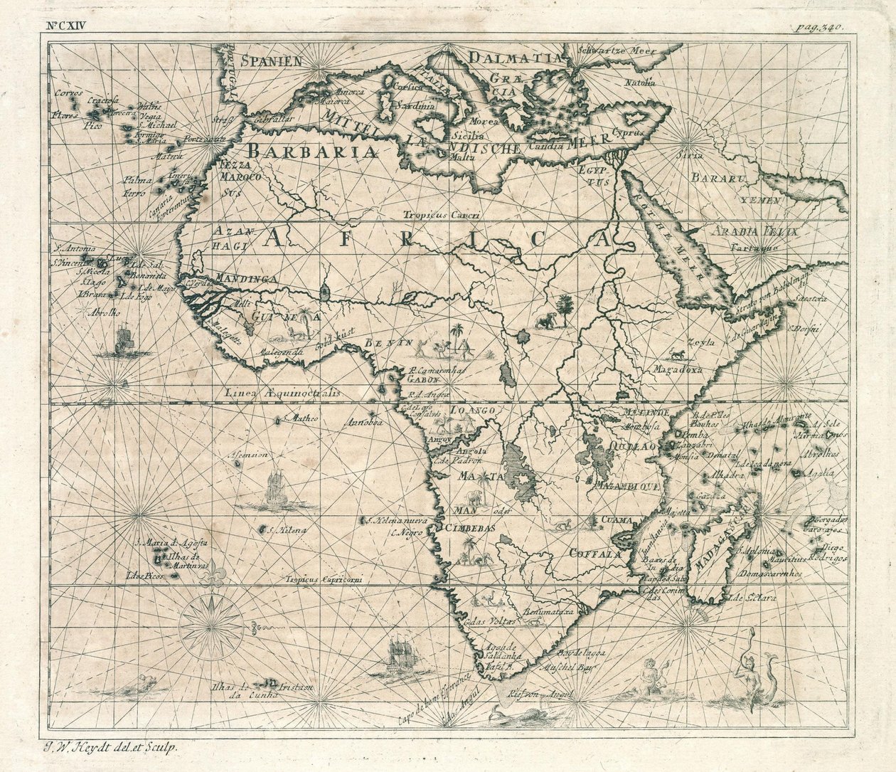 Map of Africa av Johann Wolfgang Heydt