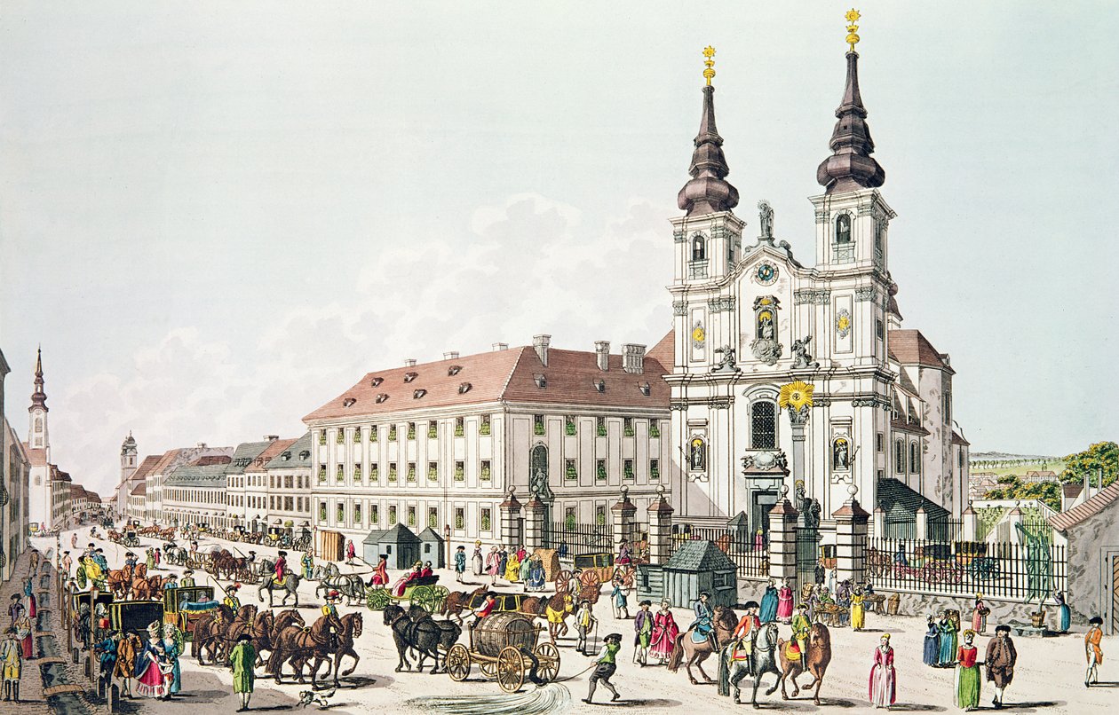 Mariahilfs församlingskyrka och kloster, Wien, 1783 av Johann Ziegler