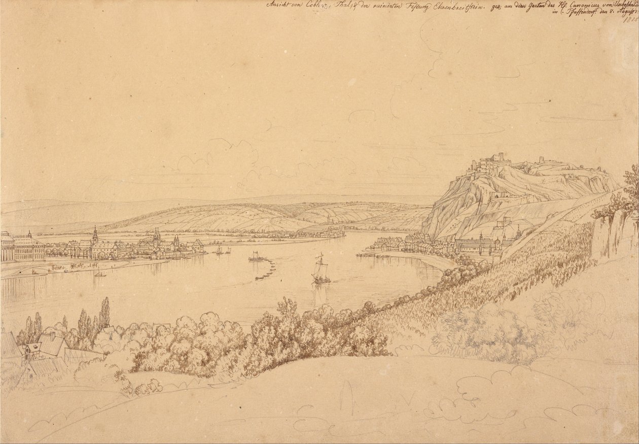 Ehrenbreitstein fästning av Johann Adam Klein