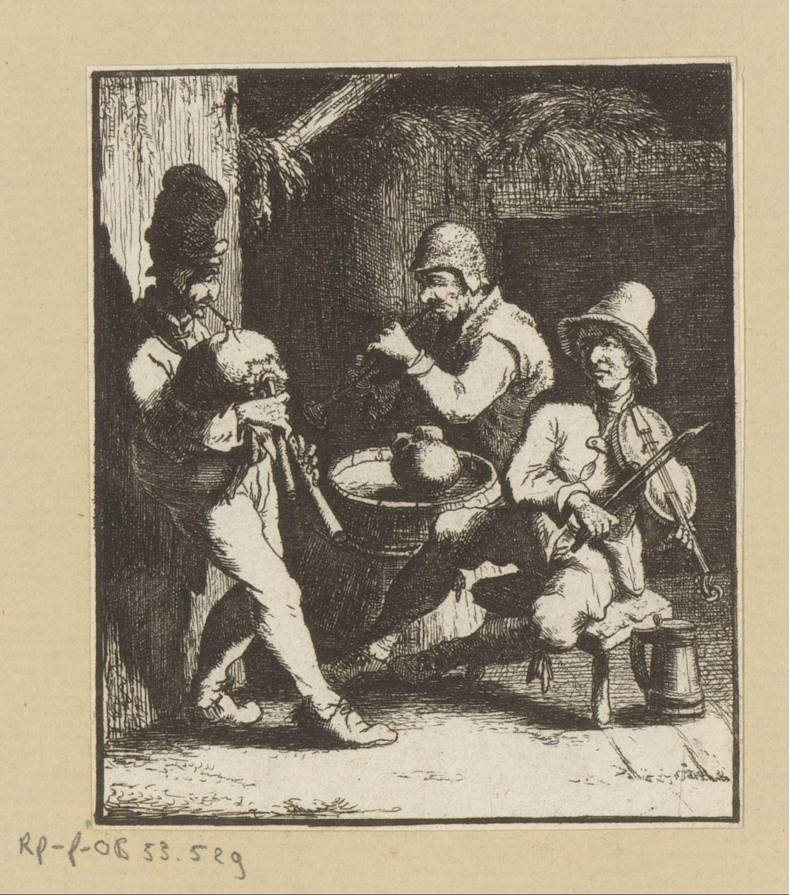 Tre musikskapande män av Johann Andreas Benjamin Nothnagel (possibly)