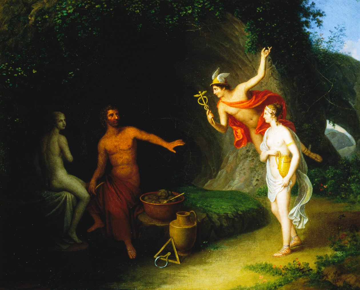 Pygmalion och Galatea av Johann Baptist I Lampi