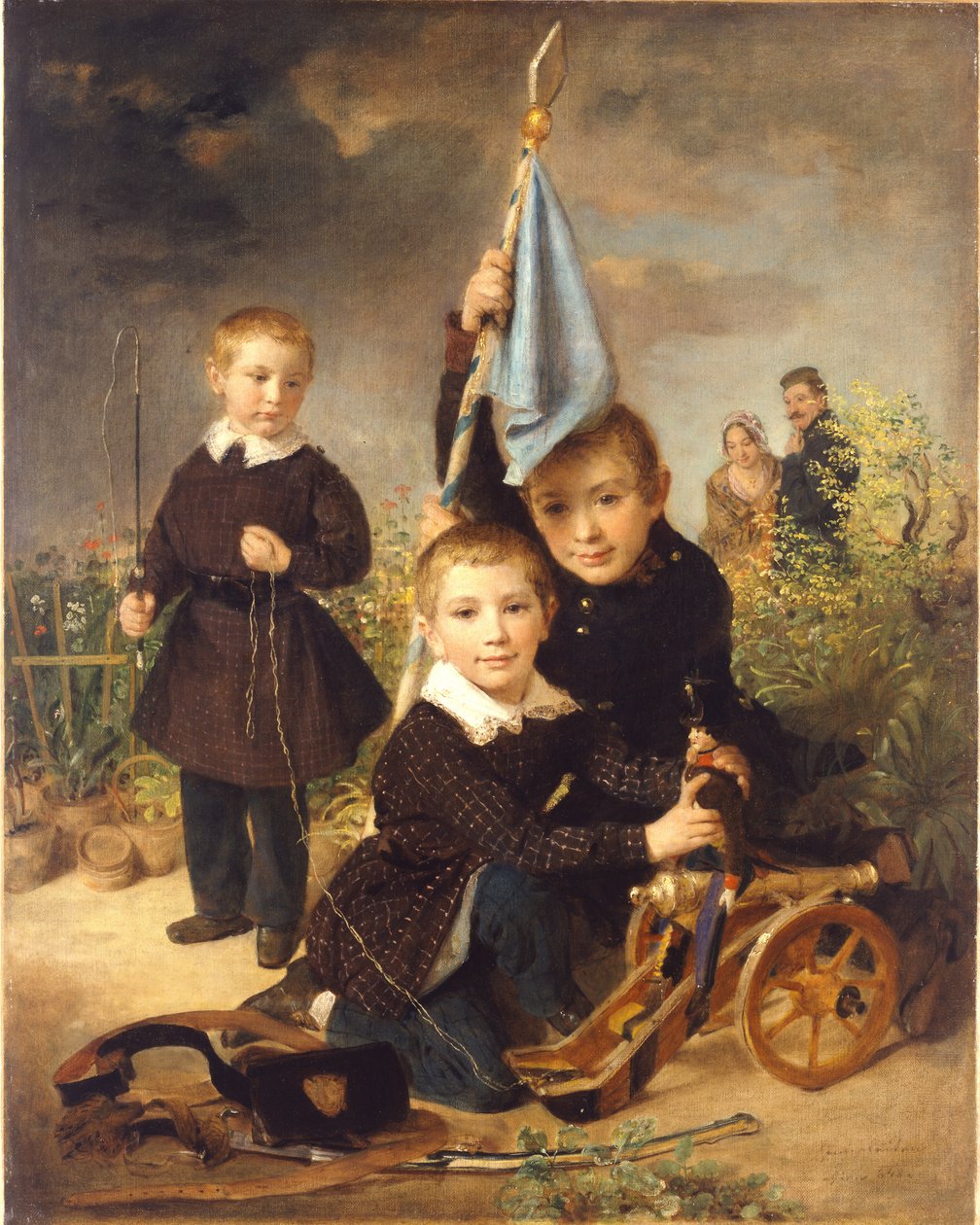 Barns soldatspel av Johann Baptist Reiter