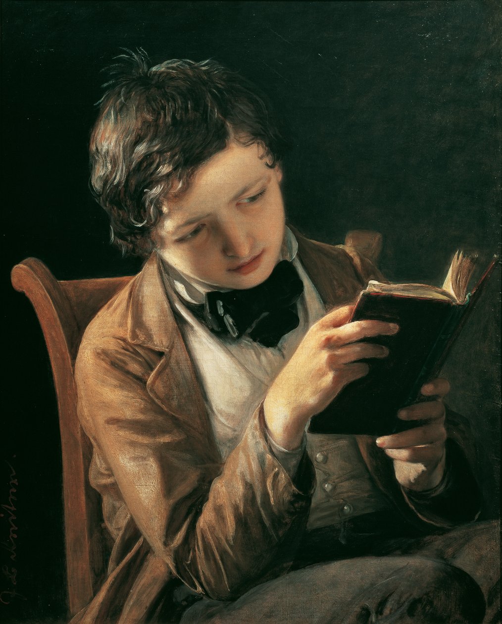 läsande pojke av Johann Baptist Reiter
