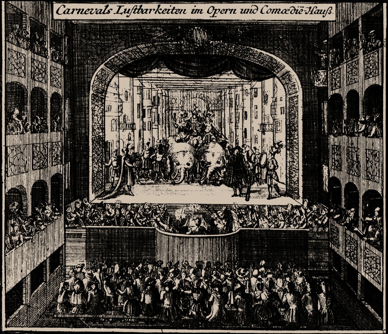 Margrave Theatre i Erlangen, 1721 av Johann Baptista Homann