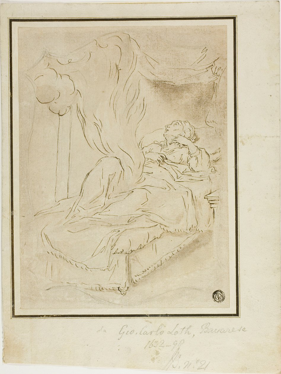 Danae och guldregnet av Johann Carl Loth