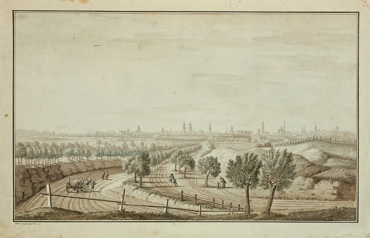Utsikt över Hallesch-porten av Johann Carl Wilhelm Rosenberg