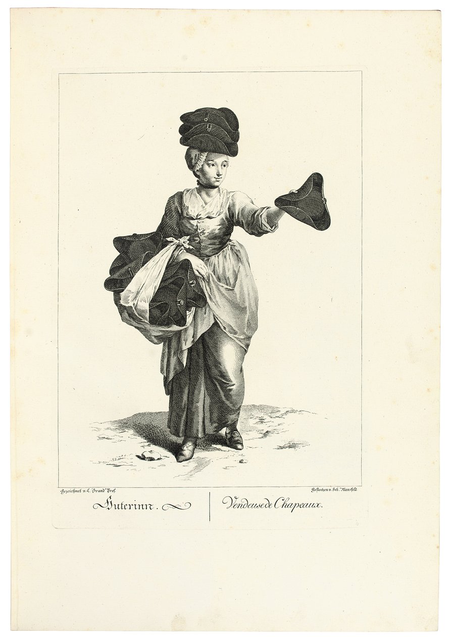 Hattförsäljaren av Johann Christian (after) Brand