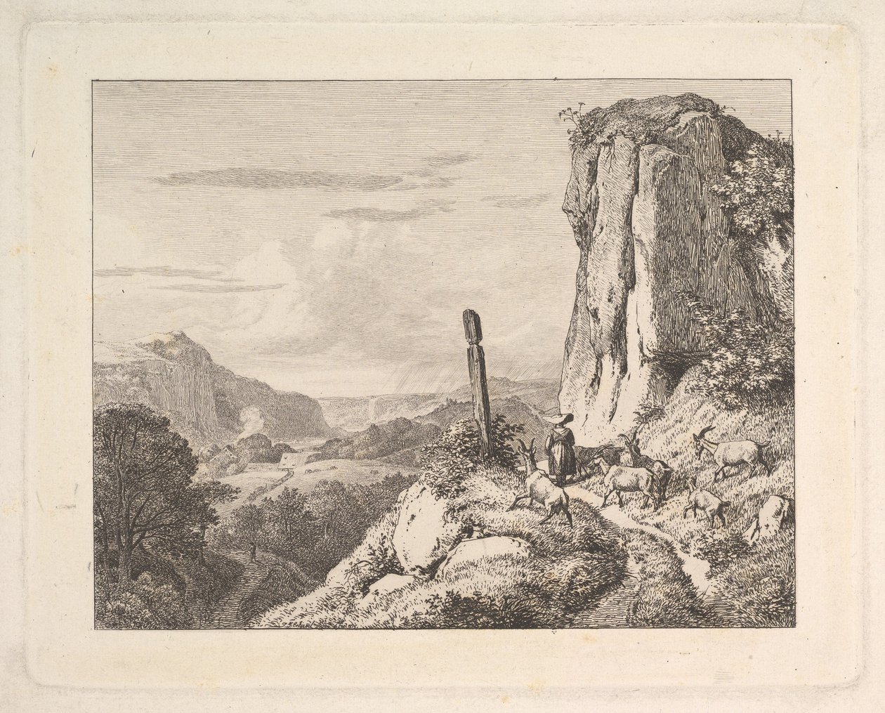Ung kvinna med sex getter, 1815. av Johann Christian Erhard