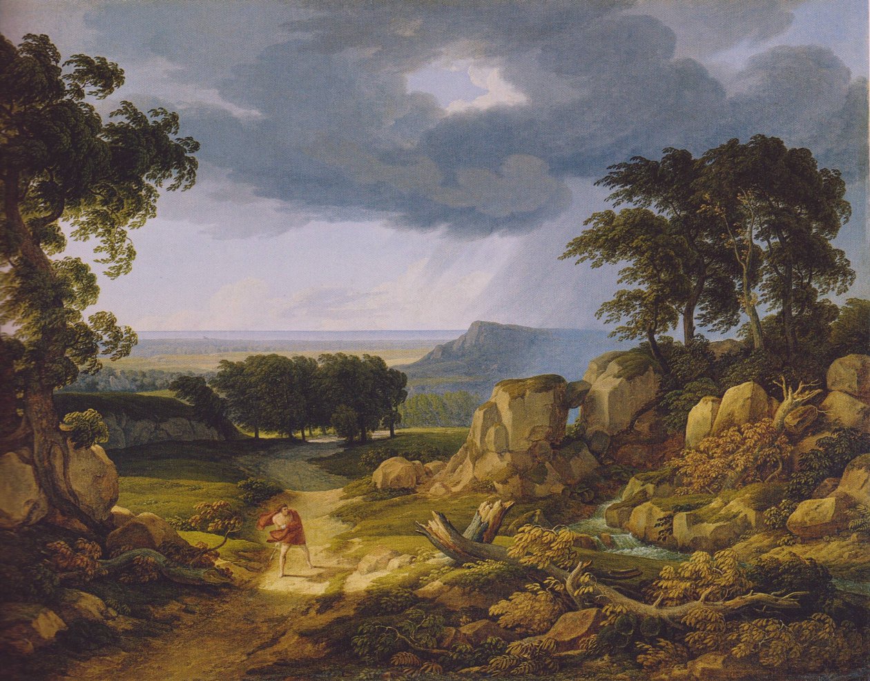 Tyska: Sturmlandschaft (Vandrarnas stormsång). av Johann Christian Reinhart