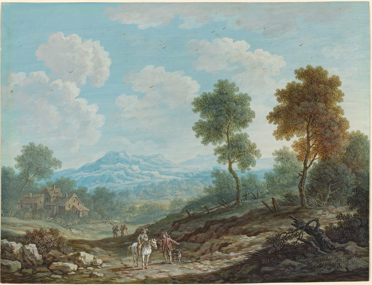 Resenärer i en bred dal av Johann Christoph Dietzsch