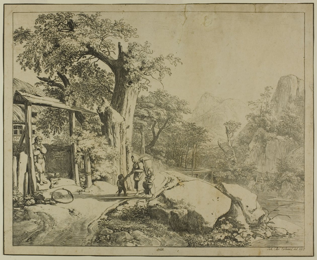 Bergslandskap med Staffage av Johann Christoph Erhard