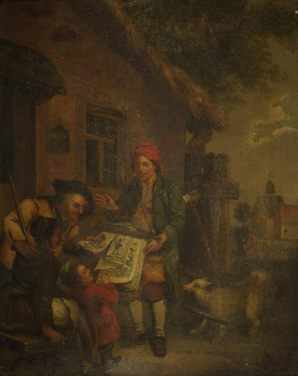 The Village Printseller (olja på koppar) av Johann Conrad Seekatz