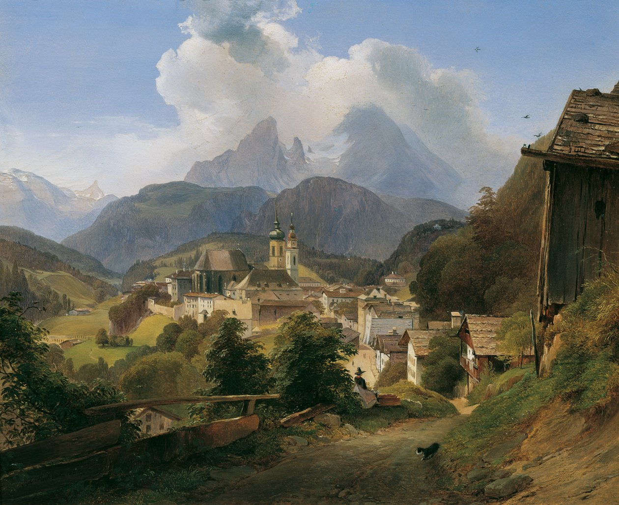 Berchtesgaden med Watzmann av Johann Fischbach