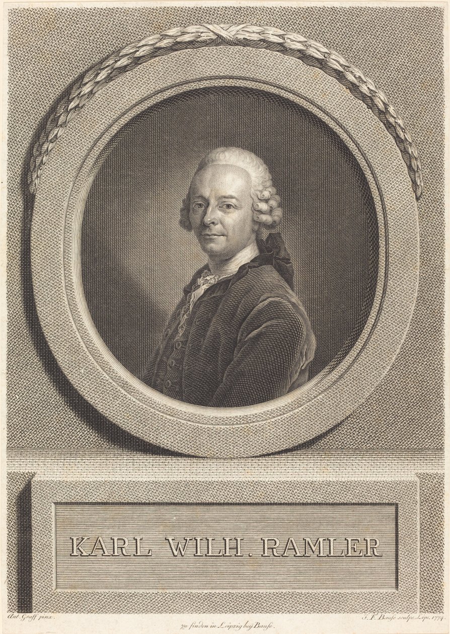 Karl Ramler av Johann Friedrich Bause after Anton Graff