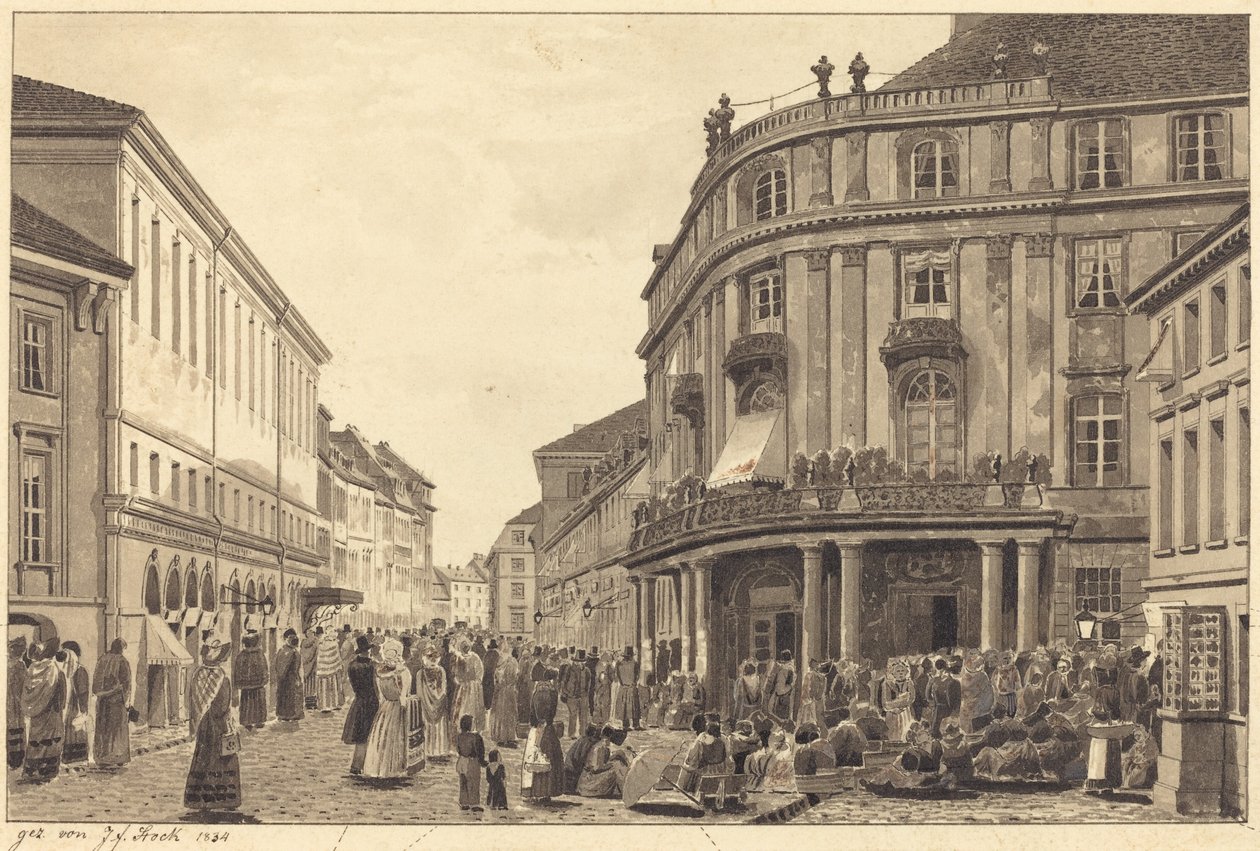 Utsikt över Muhlendamm av Johann Friedrich Stock