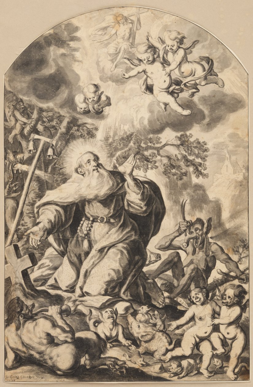 Frestelse av St Anthony av Johann Georg Glückher