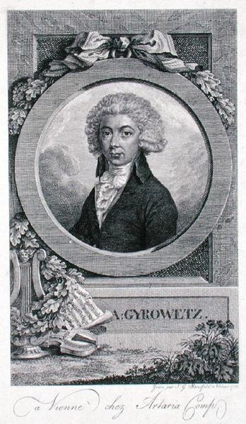 Adalbert Gyrowetz (1763-1850) 1793 (gravyr) av Johann Georg Mansfeld