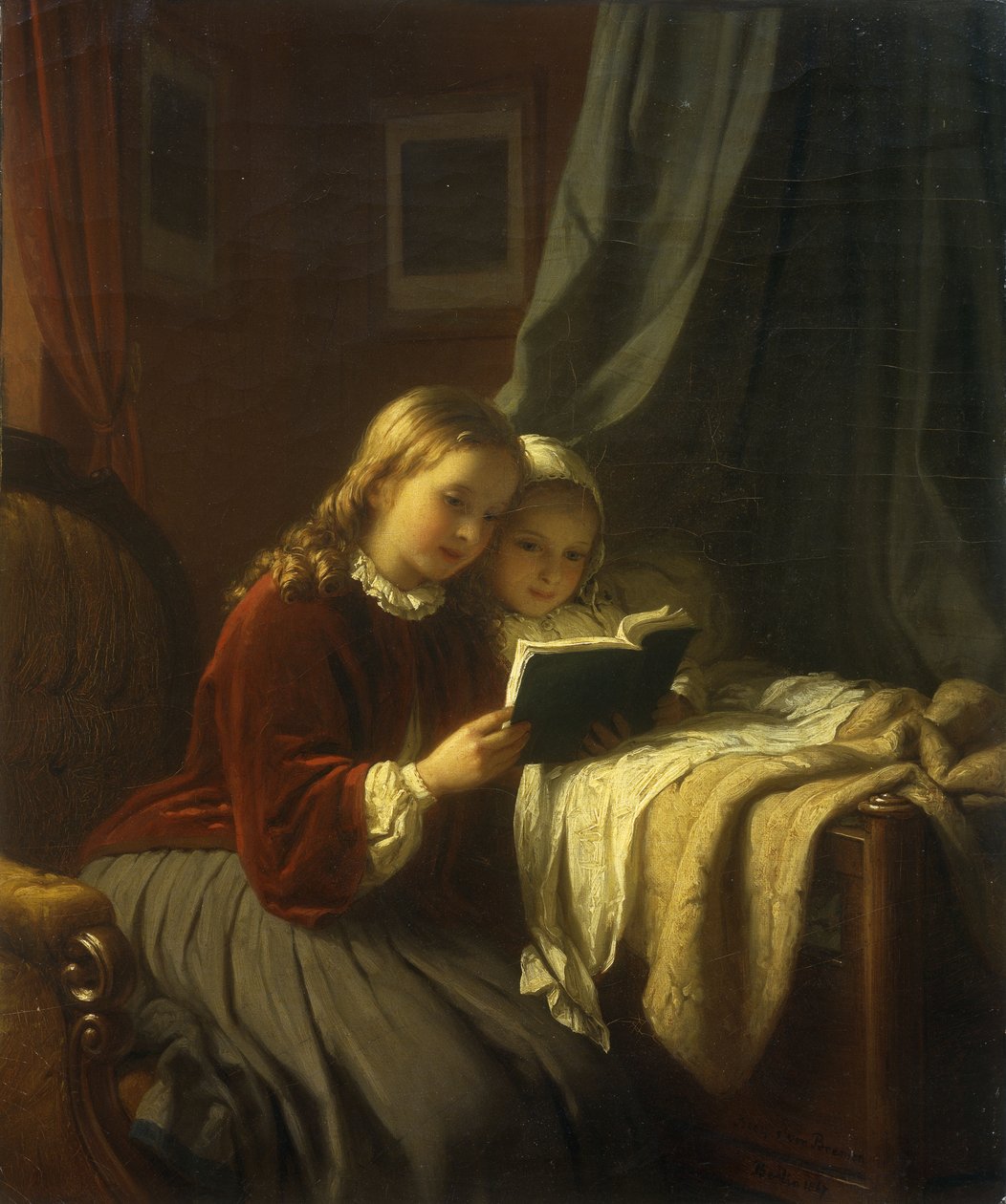 Bedtime story, 1867 av Johann Georg Meyer