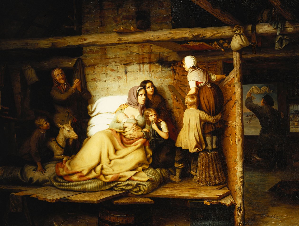Översvämningen; Die Uberschwemmten, 1846 av Johann Georg Meyer