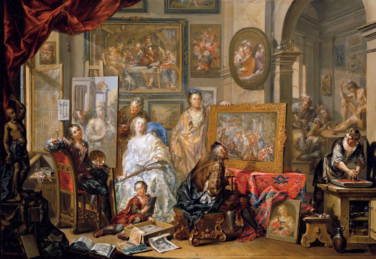 Målarens ateljé av Johann Georg Platzer