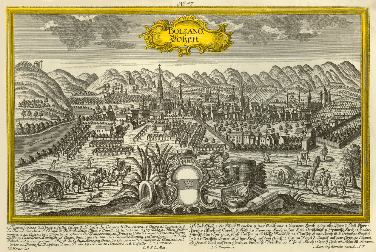 Bolzano, c1740. av Johann Georg Ringlin