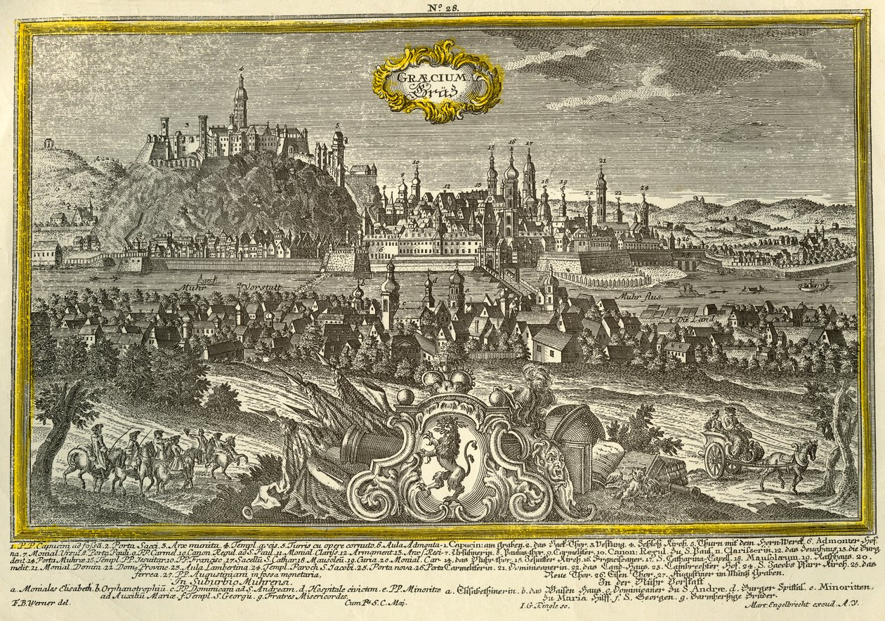 Graz, c1740. av Johann Georg Ringlin