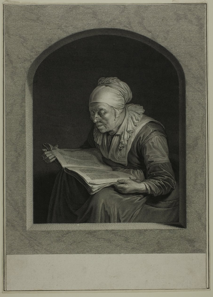 La Liseuse (En kvinna som läser) av Johann Georg Wille