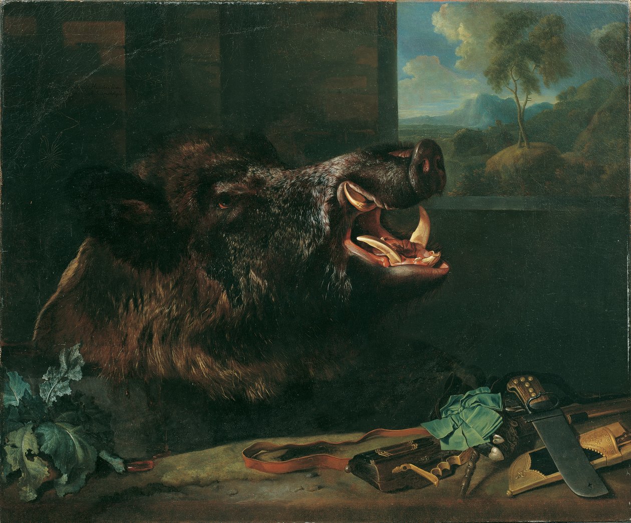 vildsvin stilleben av Johann Georg de Hamilton