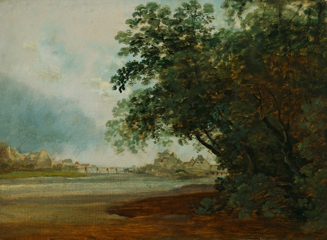 Isar mit Praterinsel av Johann Georg von Dillis