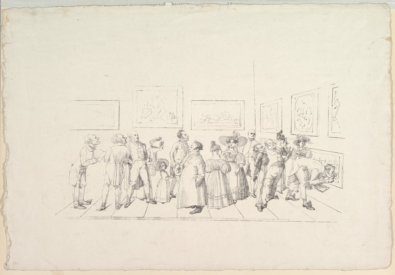 Allmänheten vid en utställning, 1831. av Johann Gottfried Schadow
