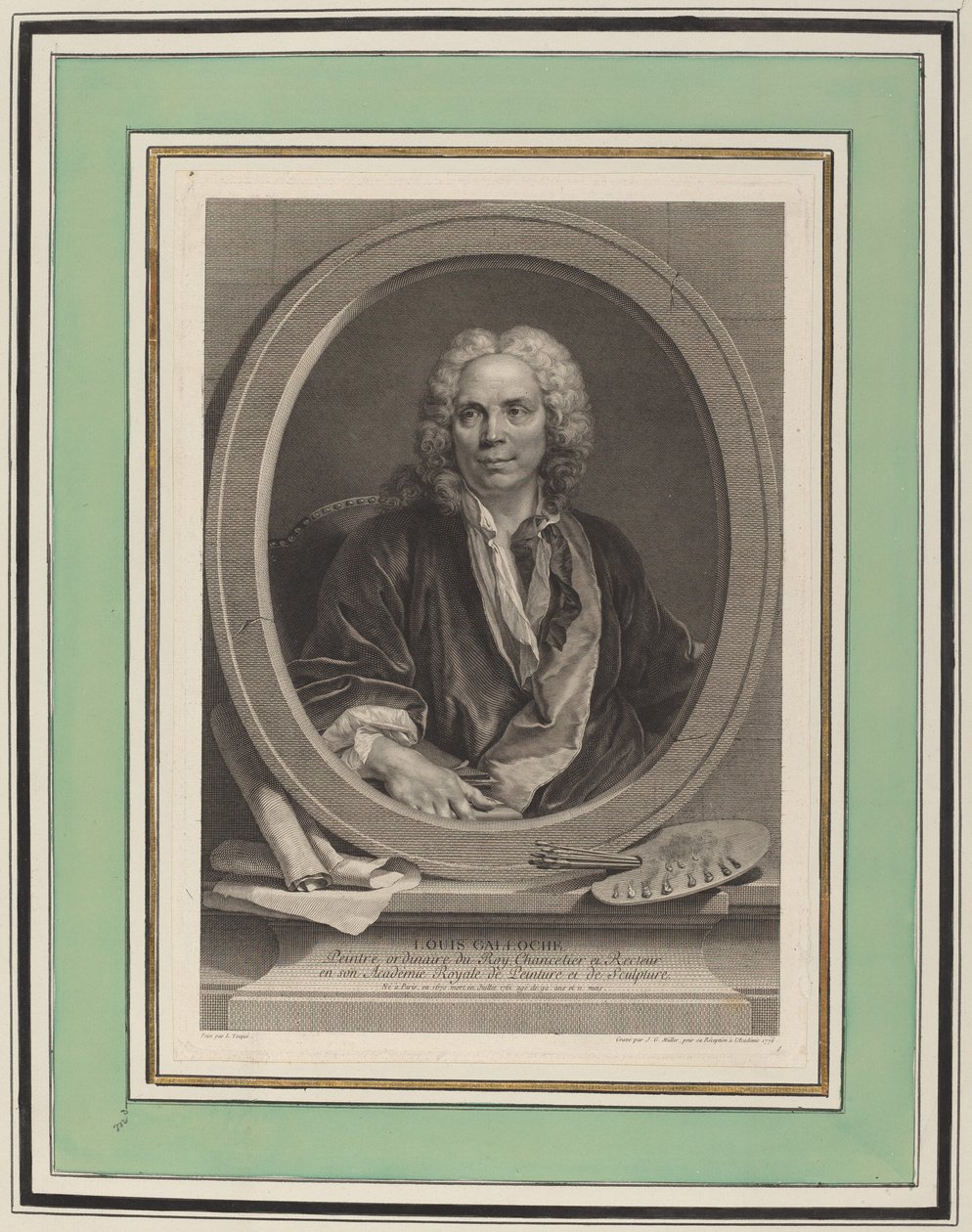Louis Galloche av Johann Gotthard Müller, after Louis Tocqué