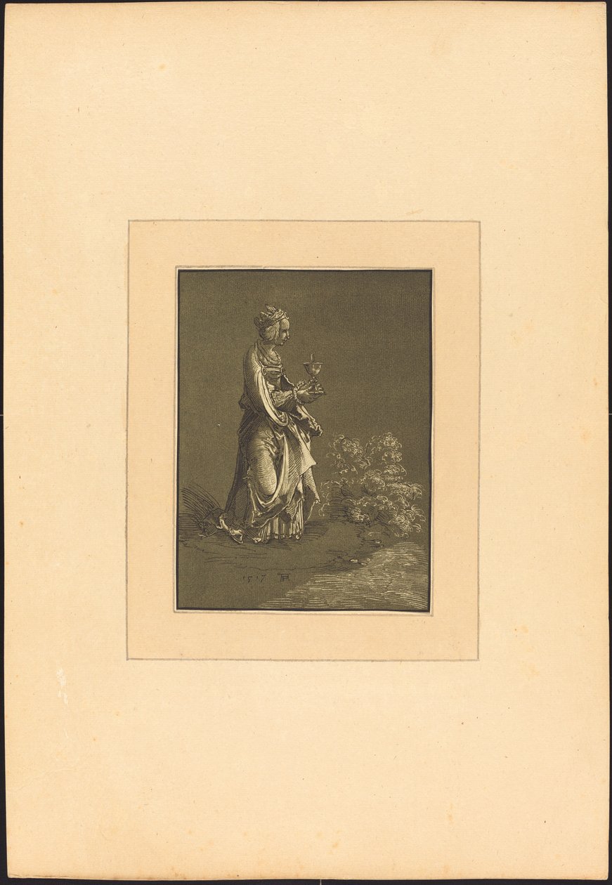 Sankta Barbara av Johann Gottlieb Prestel after Albrecht Altdorfer