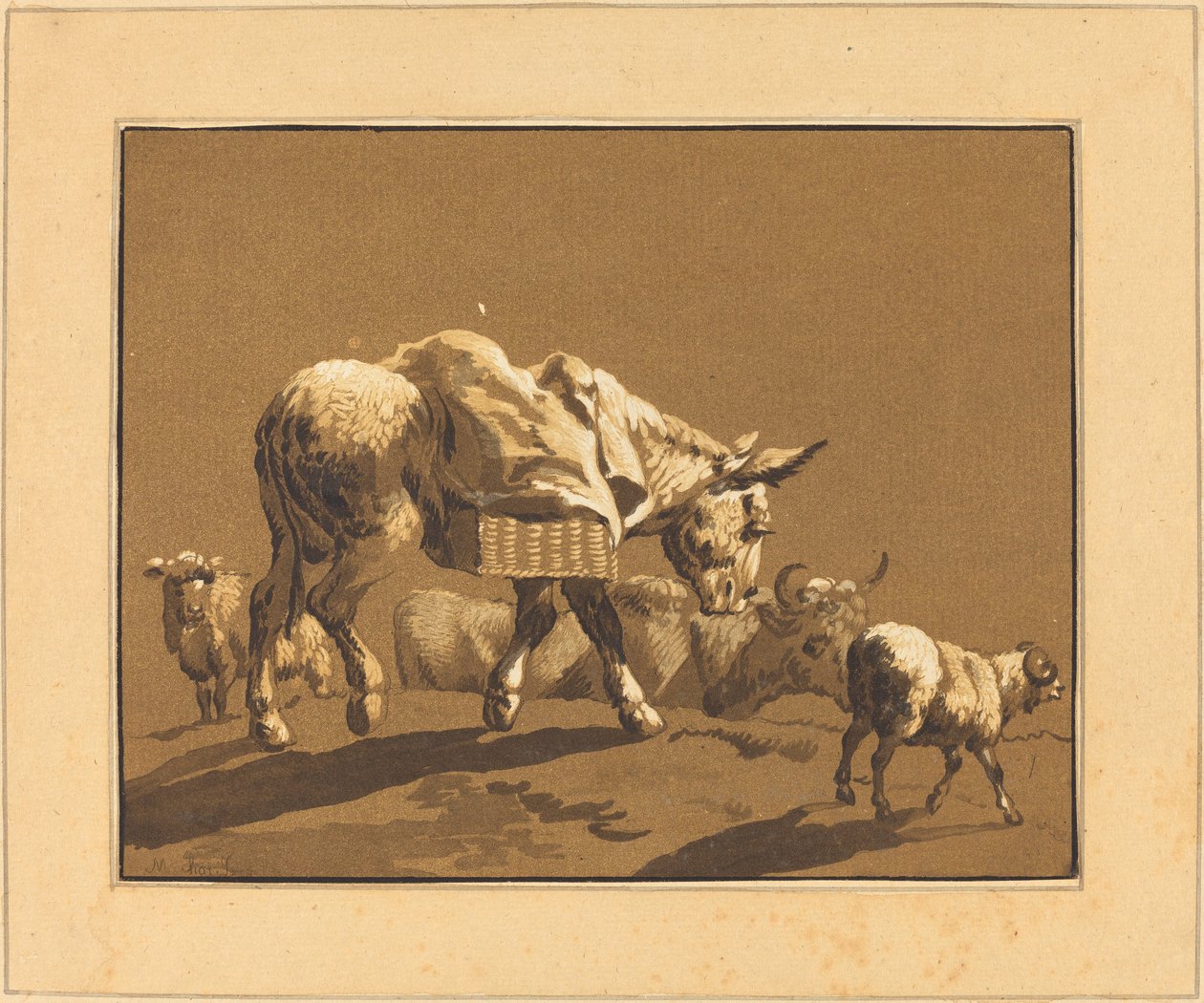 Åsna av Johann Gottlieb Prestel after Joseph Wagner