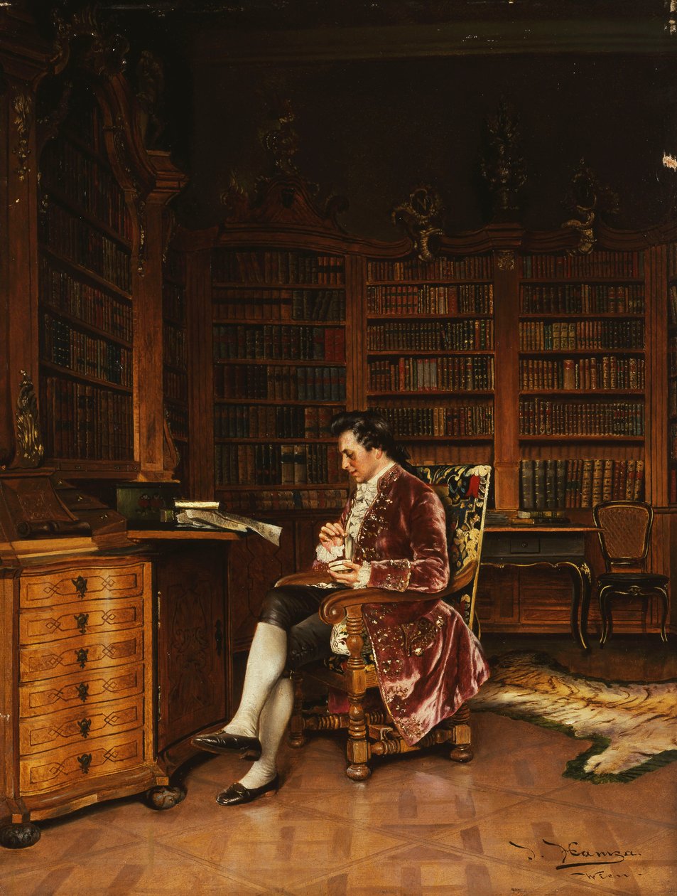 I biblioteket, av Johann Hamza